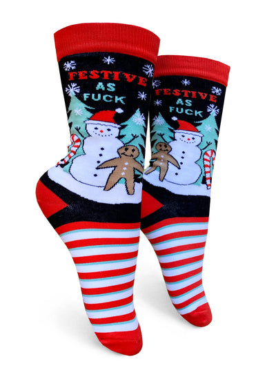 Festive AF Womens Crew Socks